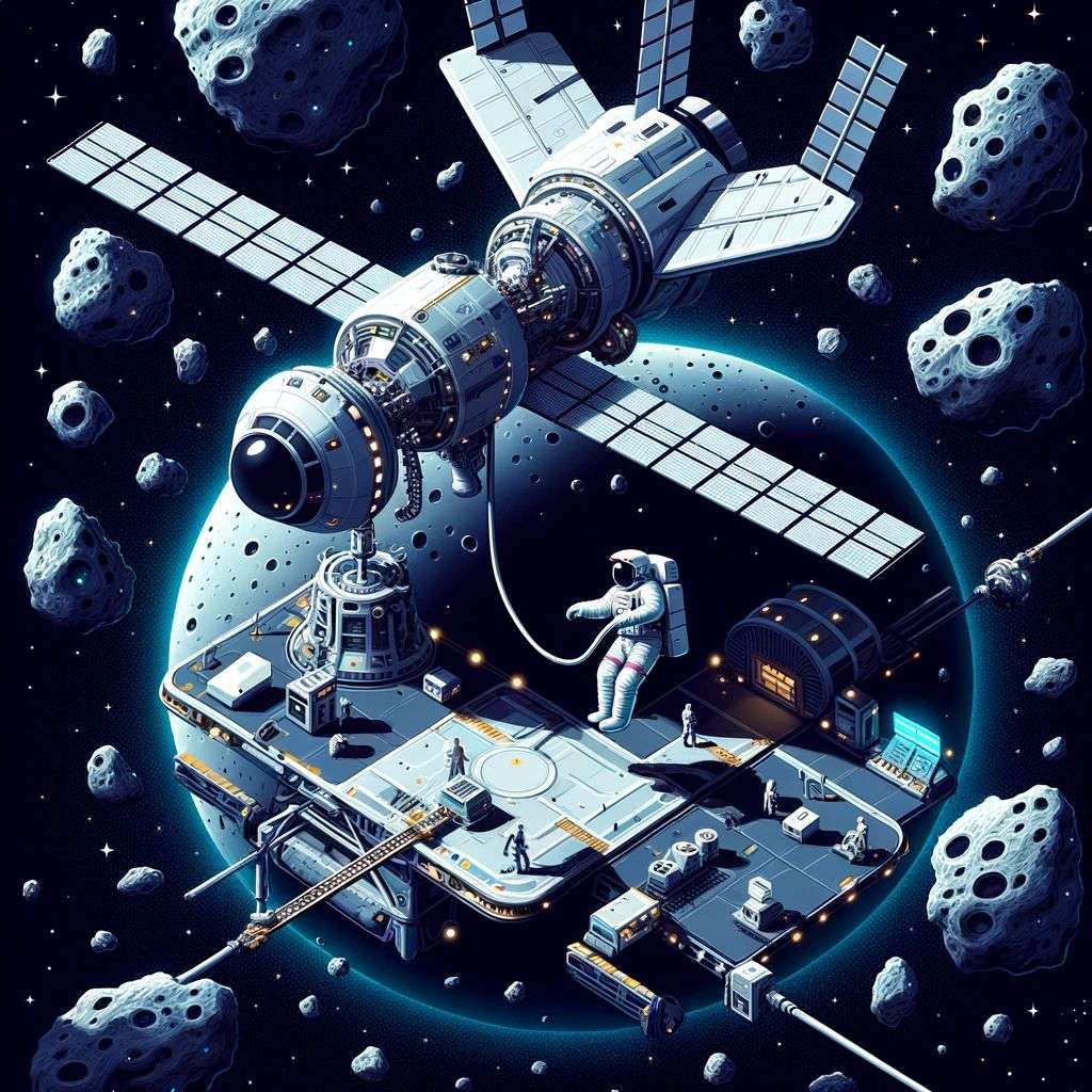 an astronaut, isometric art